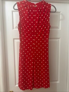 Tommy Hilfiger Red Sleeveless Polka Dot Dress
